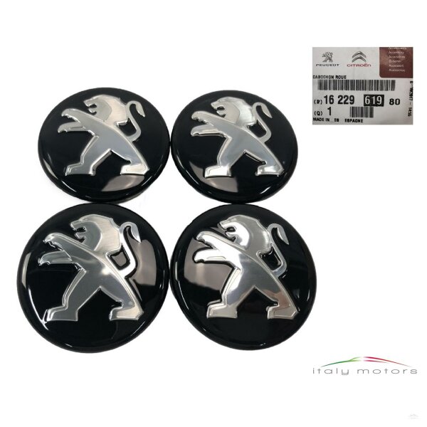 4 Stück Auto Nabendeckel für Peugeot 206 308 307 207 208 3008 407 508 60mm,  Auto Nabenkappe mit Logo, Auto Radnabendeckel Radnabenabdeckung