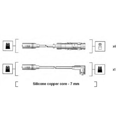 Zündleitungssatz für Audi A4 N10204402 N10243611 941055050530 MSK530