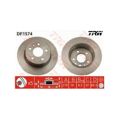 Mersedes SL Coupe S-Class Bremsscheibe TRW DF1574...