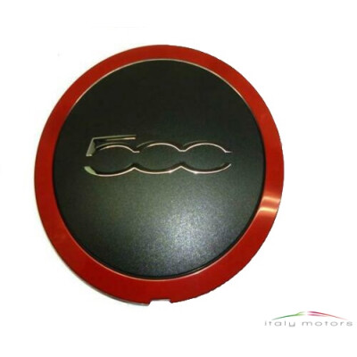 Nabendeckel Felgendeckel für Fiat 500 ab BJ 2007 Rand rot...