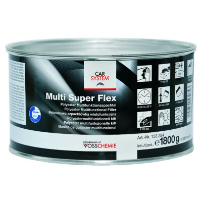 Carsystem Multi Super Flex Polyesterspachtel Hochelastisch dunkelgrau 1,8 kg