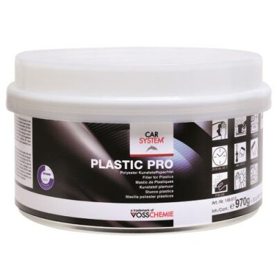 Carsystem Plastic Pro Kunststoffspachtel schwarz 1,0 kg  inkl. Härter 149.613