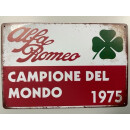 Alfa Romeo Campione Del Mondo 1975 Schild Vintage...