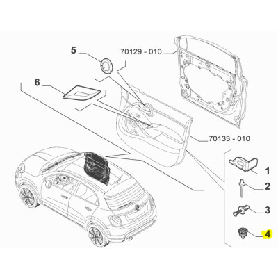 Original Fiat 500X Tipo Jeep Renegade Bolzen Clip Stift Türverkleidung 51987227