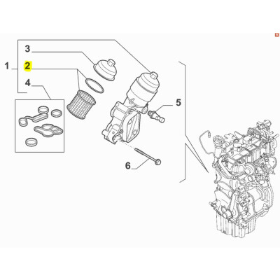 Original Alfa Mito Fiat 500 +L Panda Lancia Y Ölfilter Öl Filtereinsatz 55224598