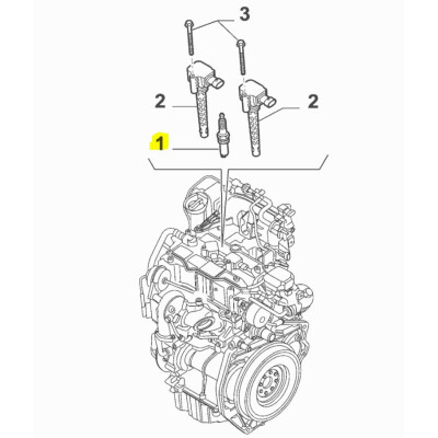 Original Fiat 500 Nuova Panda 312 319 Zündkerze Zündung Zündanlage 55240046