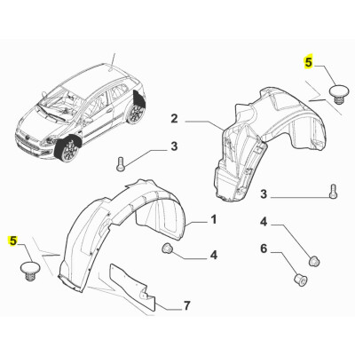 Original FCA Clip Befestigung Radkasten Radhausschale Fußboden Teppich 718115080