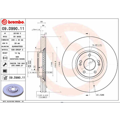 Bremsscheiben Set Brembo für Kia Hyundai 51712C5700 09.D990.11