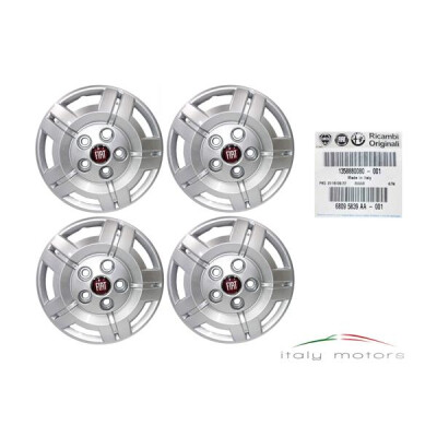 4x  Orig. Fiat Ducato Radkappen Nabendeckel 16 Zoll Logo Emblem rot 1358880080