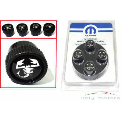 Original Abarth 500 124 Spider Ventilkappen Set schwarz...