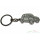 Original Fiat 500  Schlüsselanhänger Motiv beidseitig  Metall Key Chain Weiß