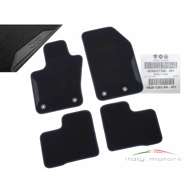 Original Fiat 500X Fußmatten Set 500 Logo Prägung Mattenset Schwarz 50927526