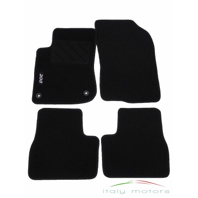 Peugeot 208 Fußmatten Velours schwarz 4er Set Logo Autoteppich Automatten NEU