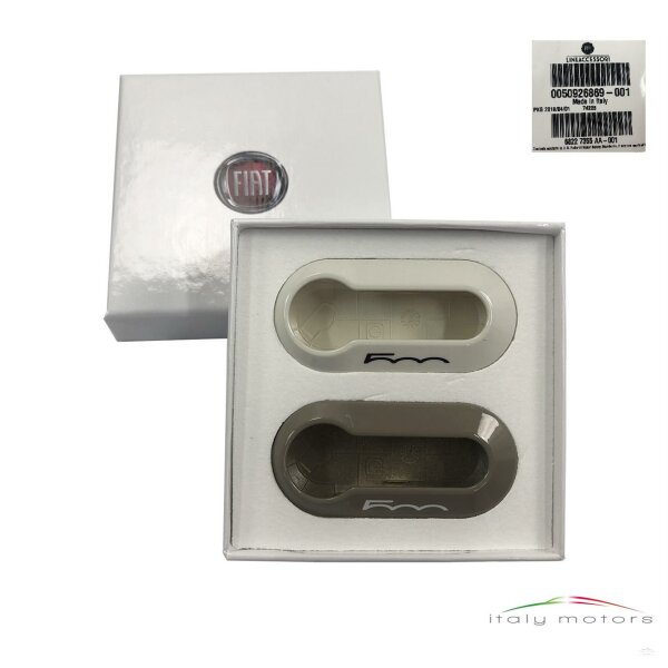Original Fiat 500 Schlüssel Cover Set moccalatte weiß pastell Set 50926