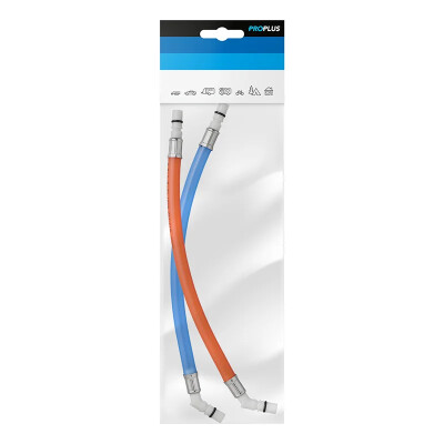 Flexibler Schlauchanschluss 25 cm rot + blau 45° Tülle im Polybeutel