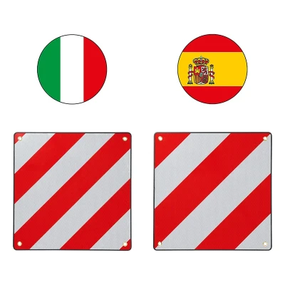 ProPlus Alu Warntafel rot weiße 50 x 50 cm für Italien Spanien Portugal 3 in 1