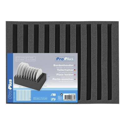 ProPlus Tellerhalter aus weichem Schaum für 10 Teller 34 x 25 x 14 cm
