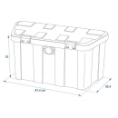 ProPlus Staubox Staukiste Aufbewahrungsbox Deichsel Kunststoff 45L Zahlenschloss