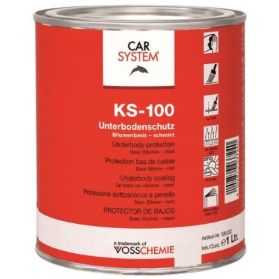 Carsystem Unterbodenschutz Bitumen KS-100 schwarz streichbar 1 Liter 126.032