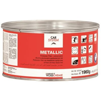 Carsystem Metallic Polyester-Füllspachtel silber 2,0 kg Dose inkl Härter 127.911