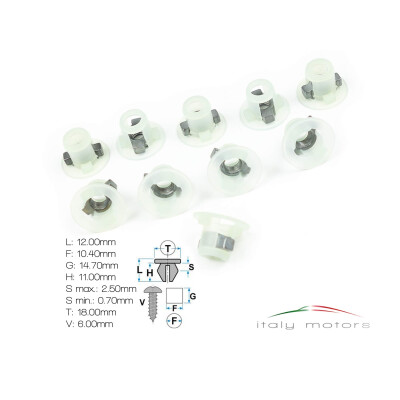 10 x Alfa Romeo Renault Peugeot Iveco Befestigungs Clips 14116890