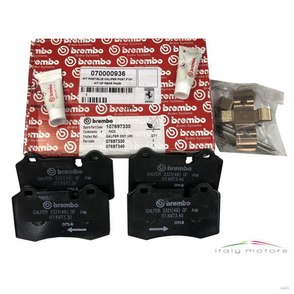 Original Ferrari Bremsbeläge Set Bremsklötze Bremsbelagsatz hinten 