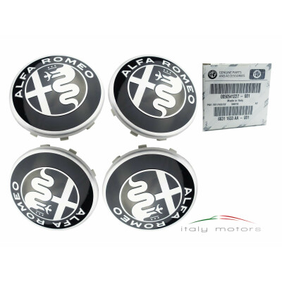 4x Original Alfa Romeo Giulia Nabendeckel Felgendeckel Nabenkappe 50541227